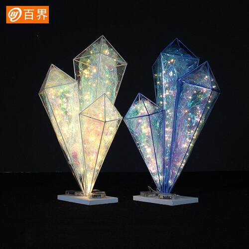 百界新款婚庆道具铁艺t台路引冰柱灯发光婚礼舞台现场布置装饰