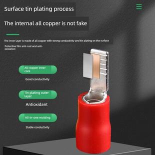 DBV绝缘冷压端子插片线耳快接铜端头1.25 5.5片形接线端子 2.5