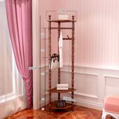 高档挂实木衣帽架落地墙角物架欧式 家用卧室转架角衣简置约现代衣