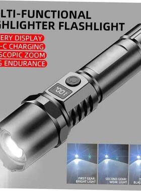 High Power XHP100 Led Flashlight Rechargeable Retractable Fl