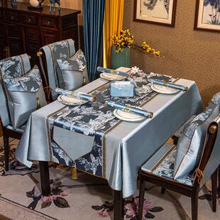 红木沙发坐垫新中式桌布高档奢华长方形茶几台布布艺西餐桌布古典