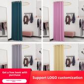 简易试衣间门帘服装 店可移动更衣室轨道u型试衣架临时可移动衣架