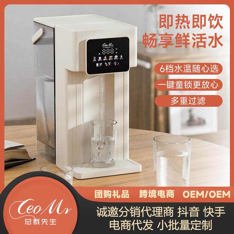 新款3L即热饮水机家用小型桌面台式速热直饮机全英文版