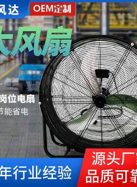 2025跨境爆款工业强力落地圆筒大型趴地扇可移动大功率落地流风机