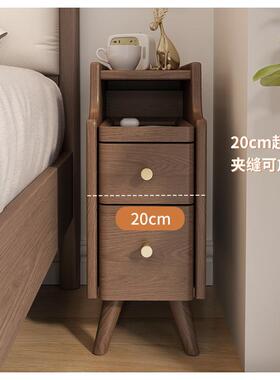 新款实c木床头柜迷你小极窄床边超型窄20公分30AJTm柜窄边夹缝置