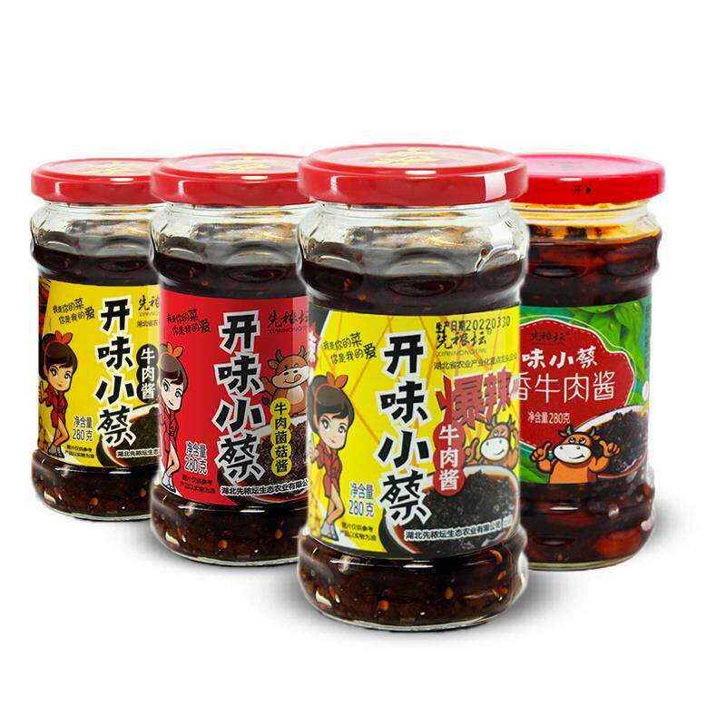 先秾坛开味小蔡牛肉酱拌饭下饭拌面酱香辣酱新品爆辣款神峰山庄