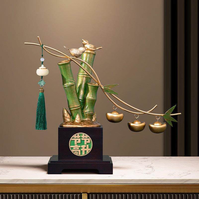 2026新款热销节节高升竹子摆件客厅玄关办公室装饰品乔迁开业∑ァ