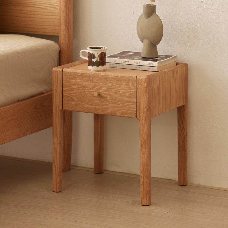 原始原素全实木床头柜北欧简约卧室小柜子原木色网红收纳柜N1022