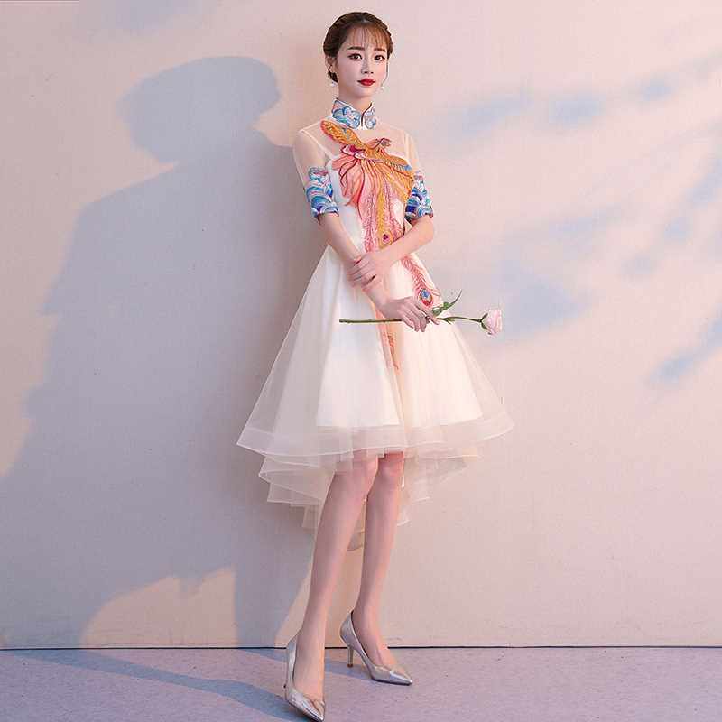 宴会晚礼服裙女2019新款时尚中式伴娘服仙气质中国风显瘦高贵短款|ruв категории Женская одежда, Cвадебные платья, платье/вечернее платье - от Buy2taobao.com для оказания профессиональной услуги покупки агента Taobao