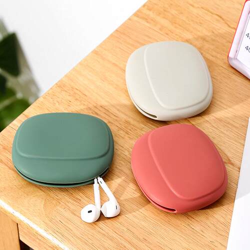Wired Earphone Storage Box Silicone Protective Case Travel O