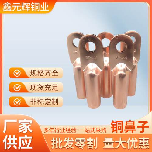 铜鼻子铜接线鼻子铜管鼻接线端子DT-10-400MM平方线