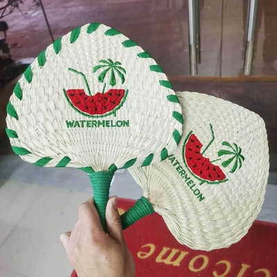 新款手工老式葵扇草编手摇扇粽叶团扇印字芭蕉扇子蒲扇刺绣印logo
