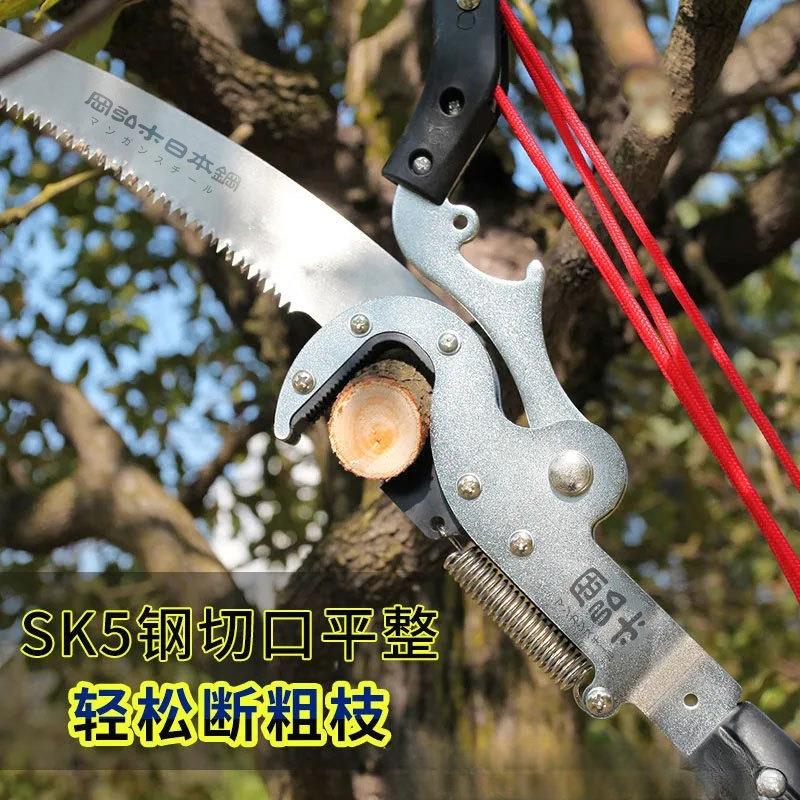 新款直销跨境高枝剪巨无霸高空剪高枝锯伸缩杆四滑轮高枝长杆锯修