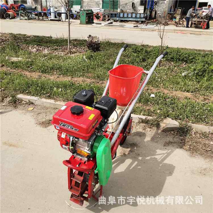 种汽油手推式HLF施肥器双行播肥施肥机玉米地播种施一体机
