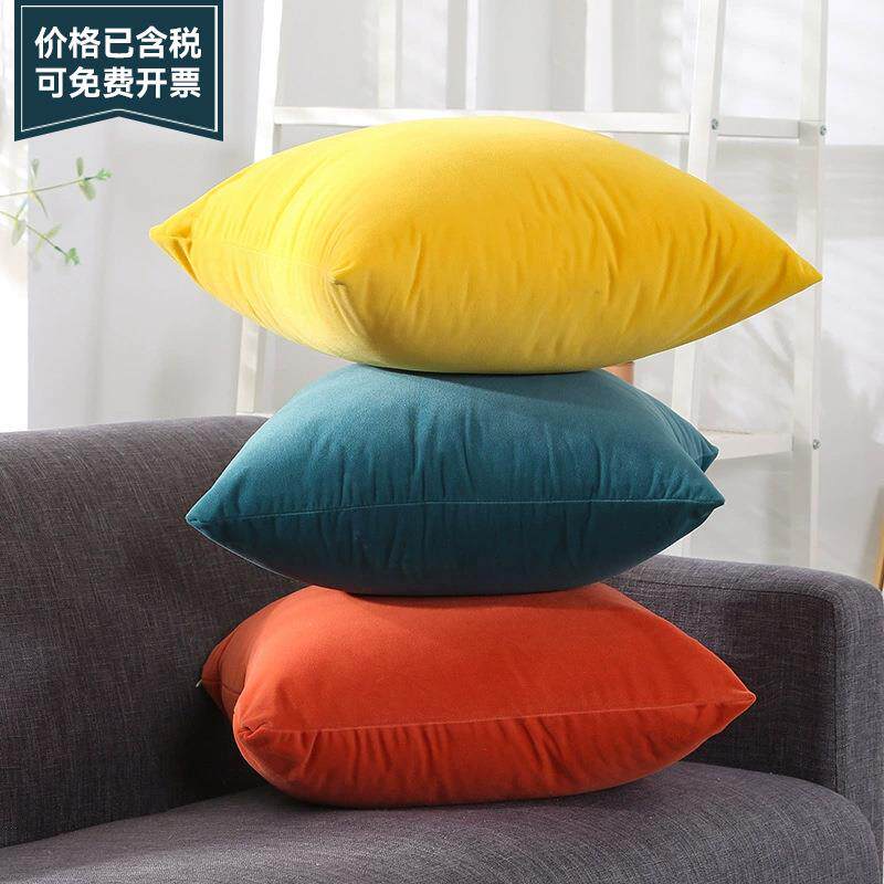 天鹅绒抱枕套北欧沙发抱枕靠垫客厅正方形靠枕床头靠背办公室腰靠