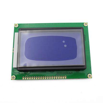 蓝屏 LCD12864显示屏 带中文字库 带背光12864-5V P 串口并口通用