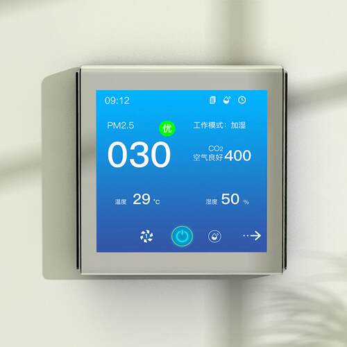 PM2.5新风控制器彩屏智能开关带手机APP功能显示PM2.5CO2APP远程