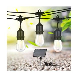 新款 s4灯泡太OQT1阳能户阳外防水灯串室内灯外功能S14太能串15灯