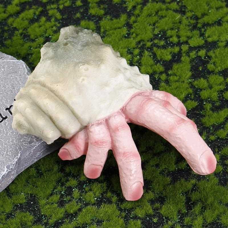 新款直销手指寄生蟹雕塑恐怖蜗牛手树脂摆件万圣节花园装饰品摆件