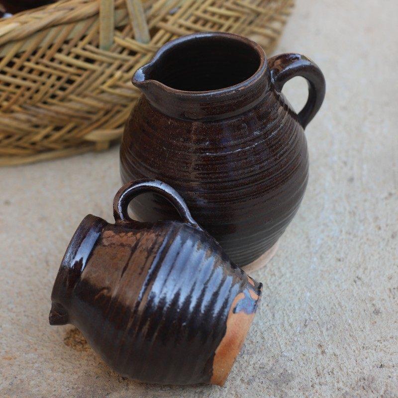 柴烧覆古手工土陶花瓶摆件单耳罐茶壶花器手工森系婵意插花多肉盆
