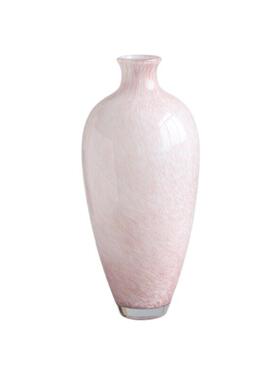 中古风粉色云雾纹理玻璃花摆件级感餐桌水培鲜花插花装饰花器
