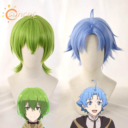 SUNCOS 小蓝和小绿COS假发 收脸打毛款 蓝色短发 头皮短发 现货