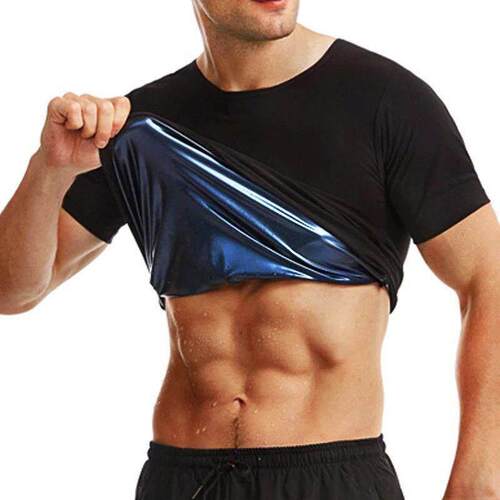 Men Sauna Suit Body Shaper Shirt Weight Loss Vest Waist Trai