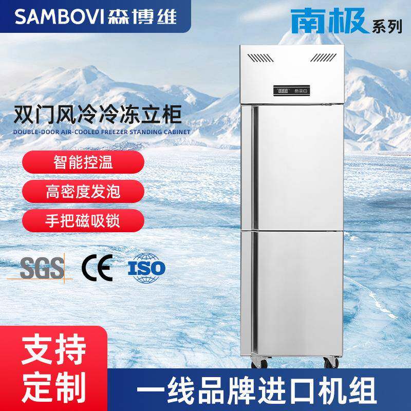 双门风冷冷冻立柜不锈钢商用冰柜食品烘焙冷冻柜餐饮酒店食堂冰箱