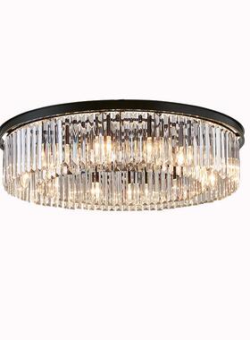 水晶89吸顶灯美客厅灯具式圆形卧室灯欧ed灯现代简l约餐厅灯北吊