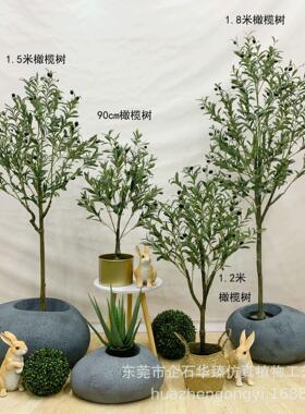 北欧ins仿真橄榄树假树盆栽仿真绿植家居客厅盆栽拆装真杆幸福树