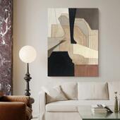 饰 2302象画客厅装 现代简约走廊玄关 晚舟高级感QWE 纯手绘油画