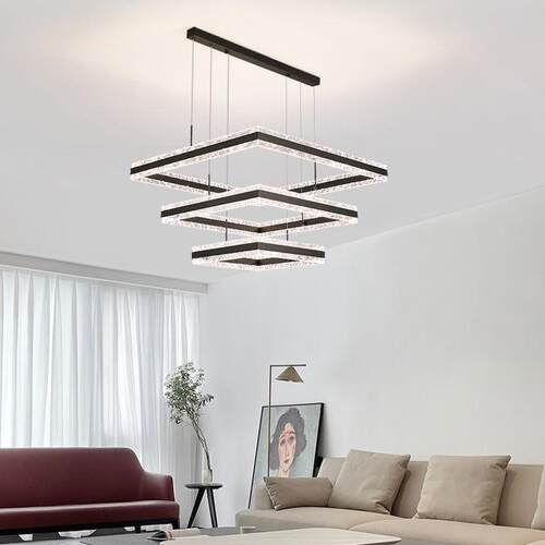 2025年新款客厅吊灯简约现代家用卧室餐厅灯具北欧正方形客厅主灯