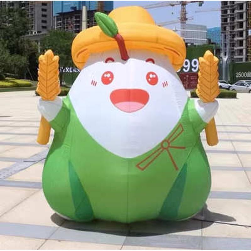 卡通不倒翁模型拱门庆商场制美模陈粽子充气端午节店定装饰气