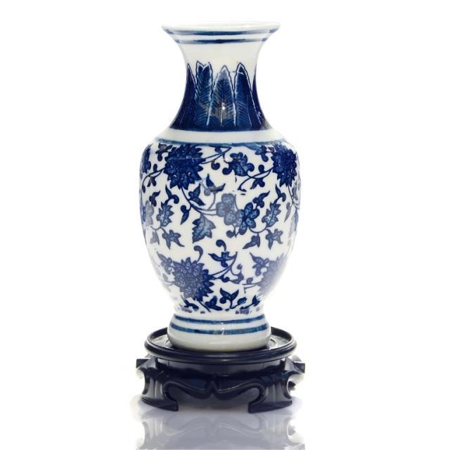 景德镇陶瓷器 迷你青花瓷小花瓶摆件家居客厅博古架摆件中式仿古