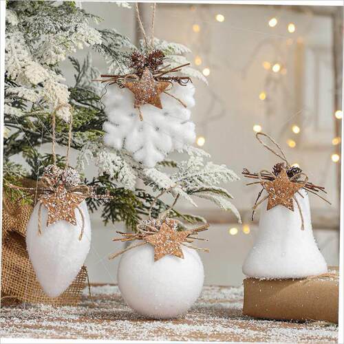 Snow drop bell foam ball Christmas ball pendant圣诞