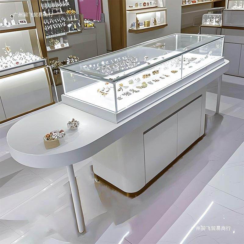 珠宝展示柜眼镜柜货架银首饰饰品工艺品玻璃中岛柜玉器陈列柜