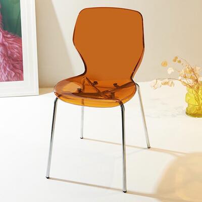 北欧餐椅中古vintege家具现代简约家用透明椅网红亚克力椅子