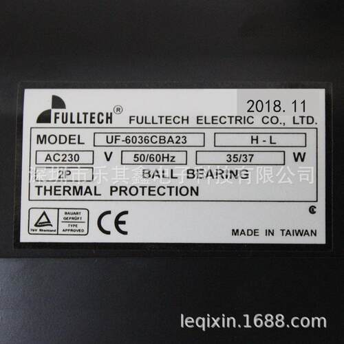 UF6036CBA23 FULLTECH 35/37W AC230V贯流风机波峰焊横流风扇