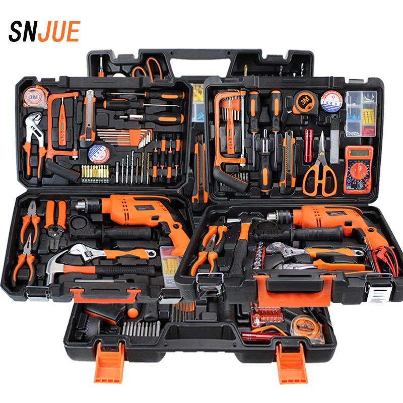 电钻综合套装家用工具箱手电钻13mm冲击钻组合工具汽修电工工具
