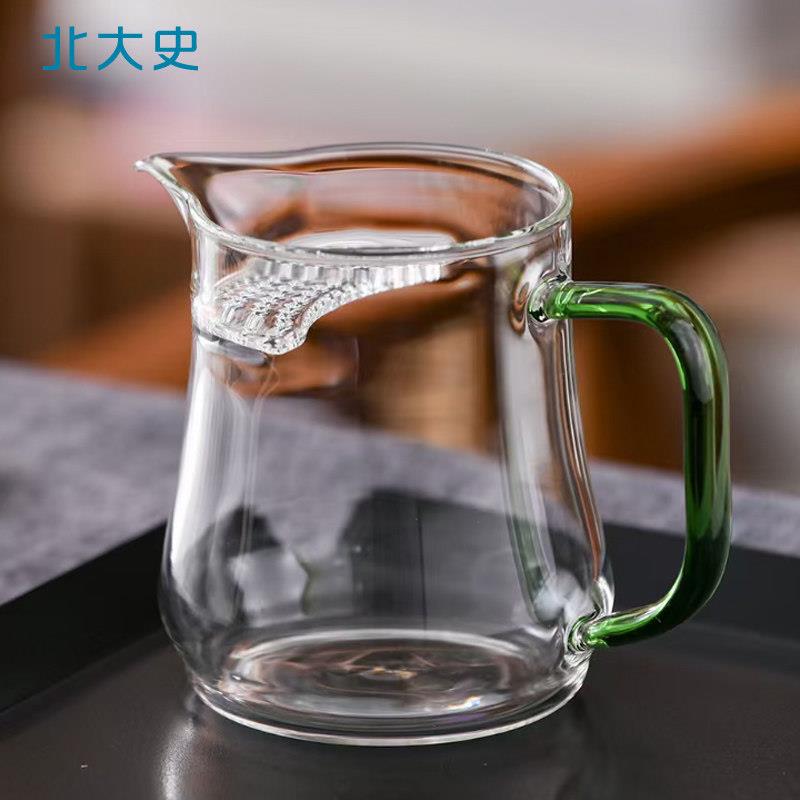 北大史玻璃加厚公道杯茶漏一体茶海大号分茶器清新茶具带月牙过滤