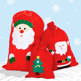 圣诞节装饰用品圣诞，大布艺儿童礼物，袋小袋子圣诞老人背包