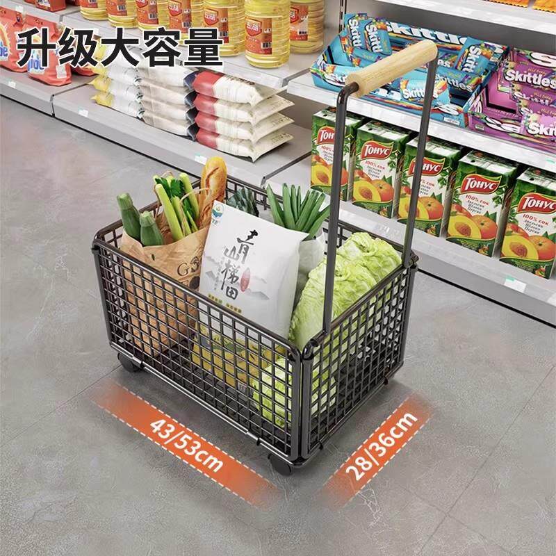 超市购物手推车买菜小推车商场仓库理货成人家用取快递便携小拉车