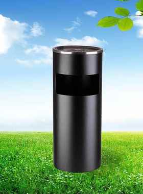 黑色新概念垃圾桶星级酒店大堂电梯口立式垃圾桶写字楼垃圾桶