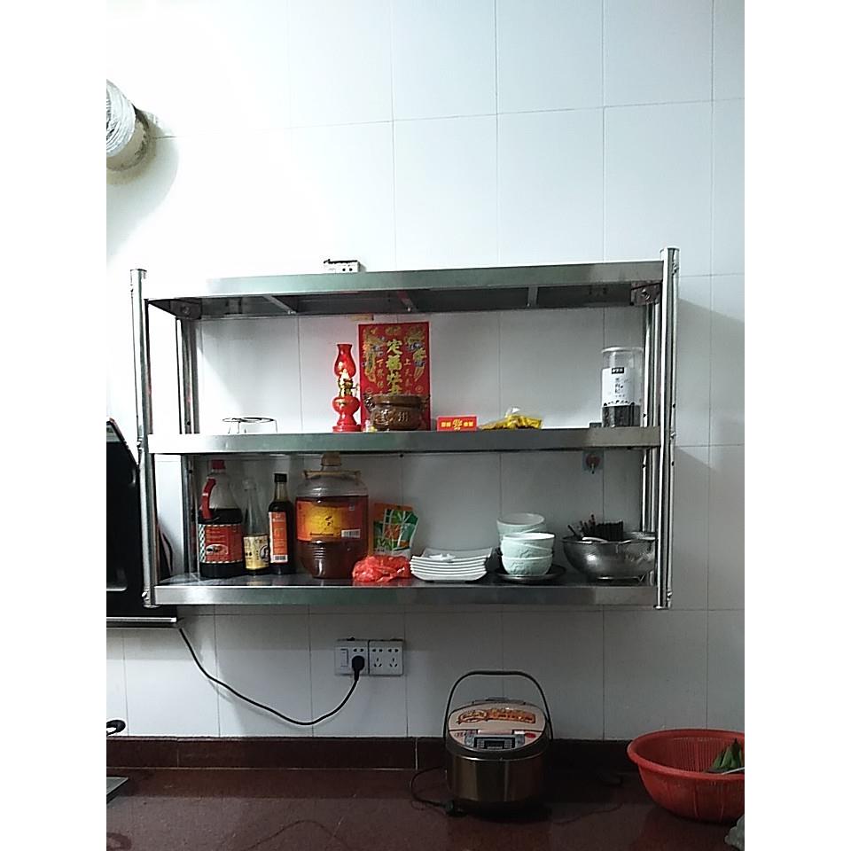不锈钢挂架壁挂式微波炉架三层壁挂式烤箱储物架后厨锅碗架