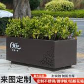 户外不锈钢花箱组合室外广场外摆市政商用围栏长方形隔断室外花槽