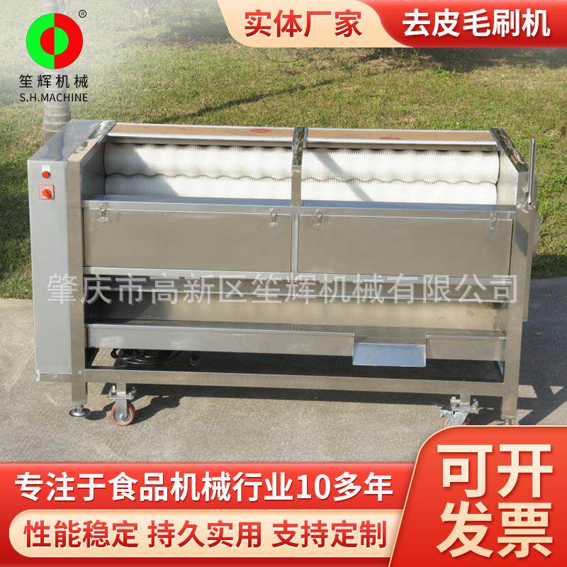 笙辉厂家红薯萝卜清洗机土豆马铃薯脱皮机商用芋头生姜毛刷去皮机