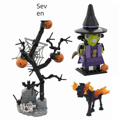 Halloween Blocks Gifts Wizard Brickheadz Ghost Horse Pumpkin