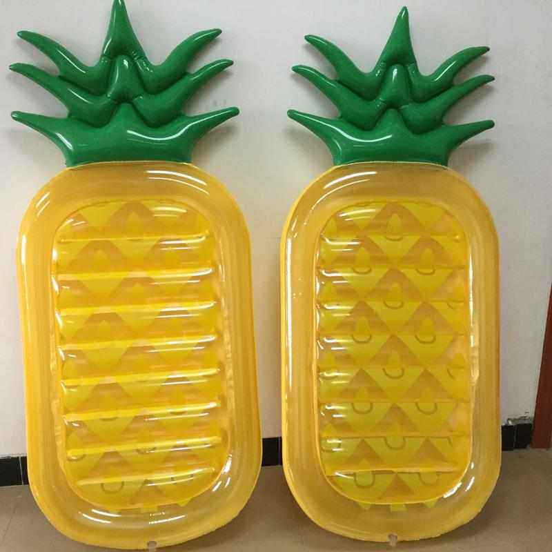 现货夏季水上pvc充气黄色菠萝浮排泳圈成人水上乐园充气浮床批发