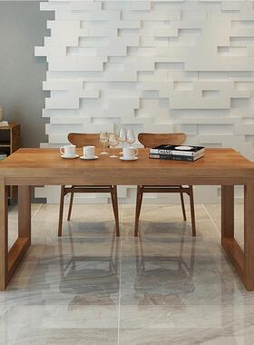 北餐欧桌椅组合小户型长方形现代简约客厅210512桌现子代饭实木餐