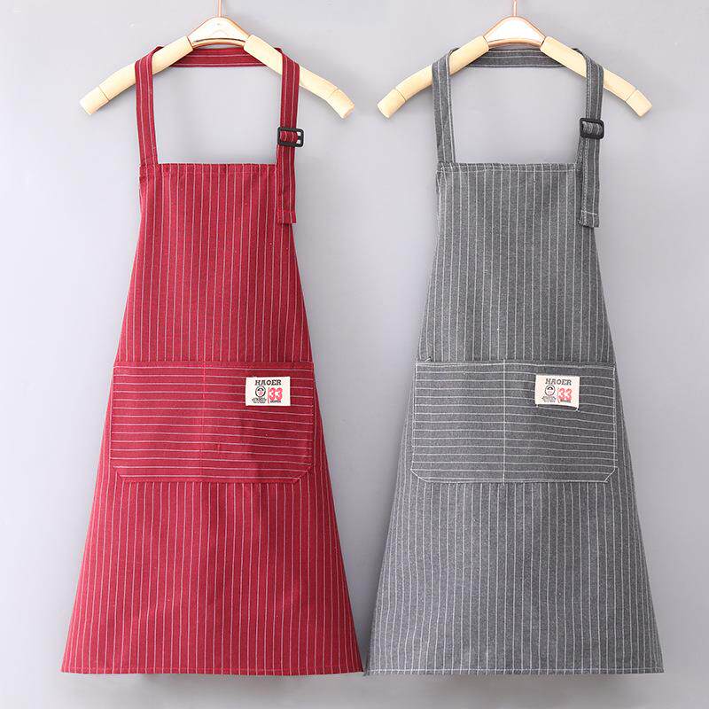 围裙棉布时尚家用厨房成人无袖防油污围裙工作服厂家广告围裙
